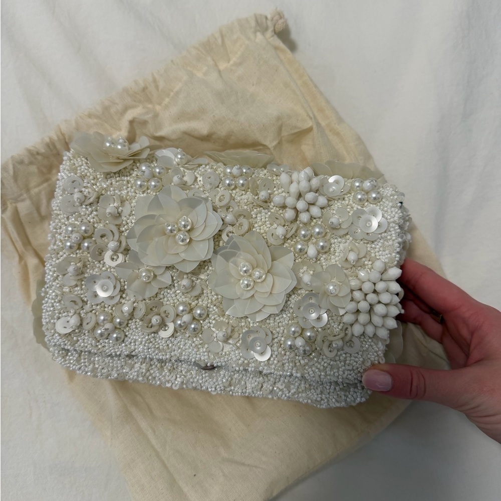 Chic Floral Beaded Clutch